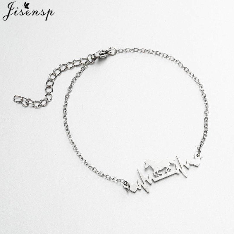 Bransoletki ze stali nierdzewnej bicie serca błyskawica koń wisiorek łańcuszki moda uroki bransoletka dla kobiet biżuteria impreza dziewczyny prezenty