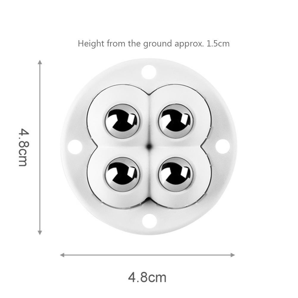 Mini ruedas giratorias autoadhesivas de 20 piezas, rueda Universal de acero inoxidable, polea de rotación de 360 grados para cubo de basura de muebles: 2,4 pulgadas / Blanco
