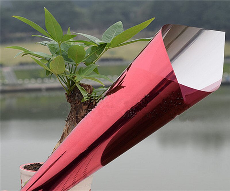 Sunice Silver&Red Privcacy decorative Window Film One Way Mirror Solar Tint Home Building Window Glass Film 50cmx500cm