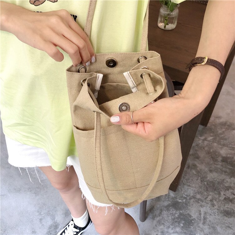 2019 moda canvas shoulderbag sacos balde messenger bag no forro de alta qualidade sacos de mulheres sólidos dois frete grátis