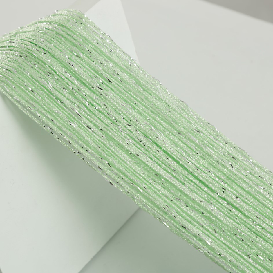 1 peça 100x200cm corda de glitter decorativa porta cortina contas divisória sala borla tecido poliéster painel janela 1x2m: Verde claro