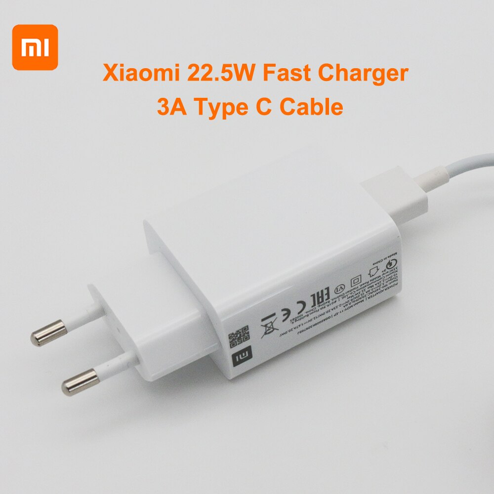 Xiaomi – chargeur mural rapide Original 22.5W MDY-11-EP, câble 3A de Type C pour Mi 110 9 9t 8 SE CC9 Redmi Note K30 Pro 9A 9C