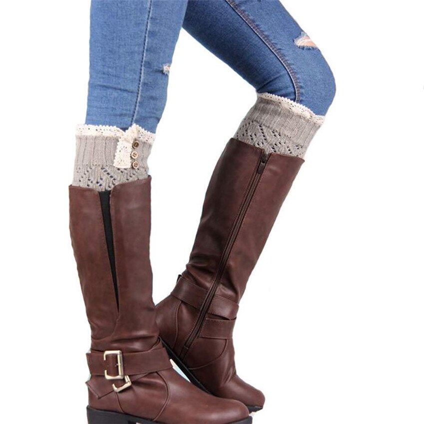 La de dédouanement! Jambières femmes jambières en dentelle longue tricot extensible Boot jambe poignets chaussettes de démarrage jambières directe