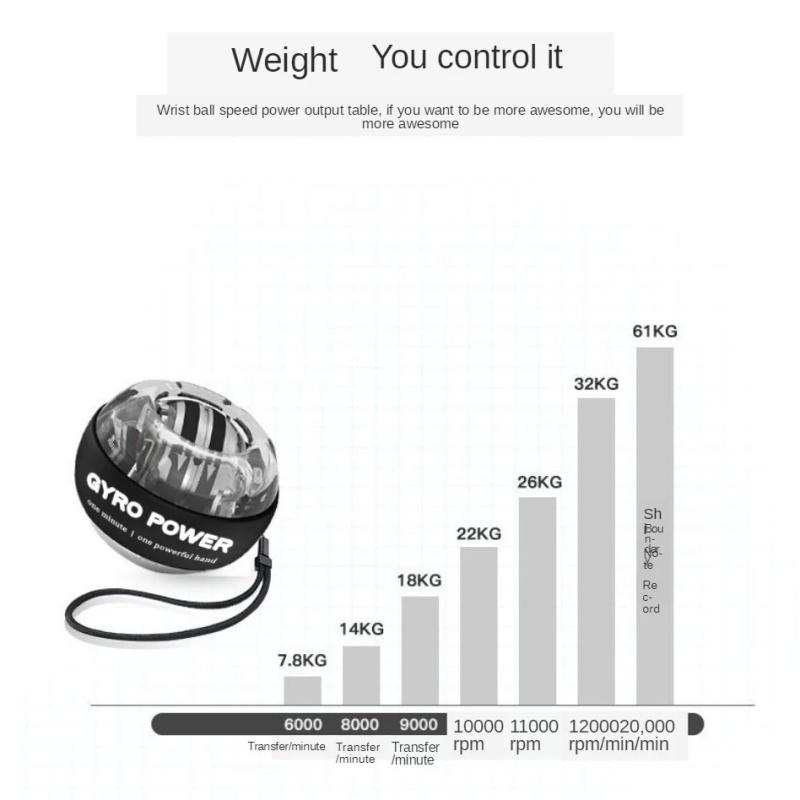 Led gyroskopisk powerball autostart rækkevidde gyro power håndled bold med kontra arm hånd muskel kraft træner fitness udstyr