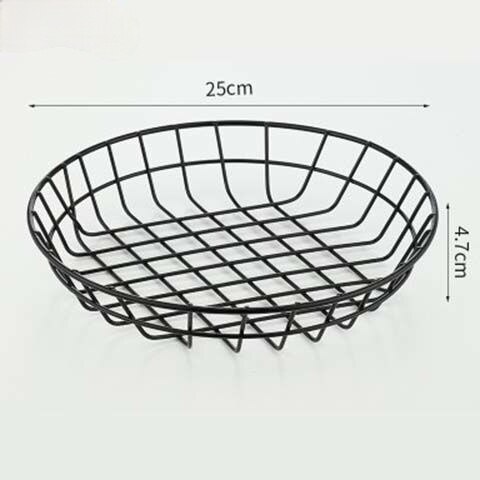 American Stainless Steel French Fries Basket Fried Chicken Snack Basket Fried Western Restaurant Snack Platter: Large round basket
