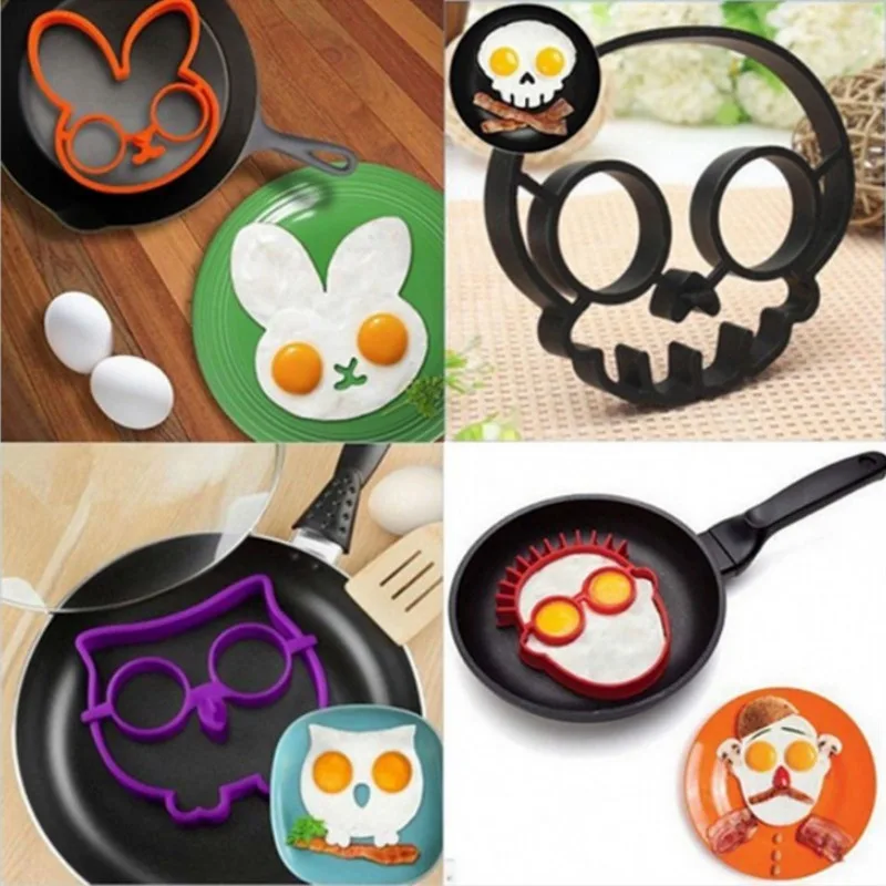 Molde para tortilla de desayuno, molde moldeador de anillo para tortitas y huevos de silicona, herramienta de cocina, accesorios de cocina DIY, dispositivo separador de huevos de plástico