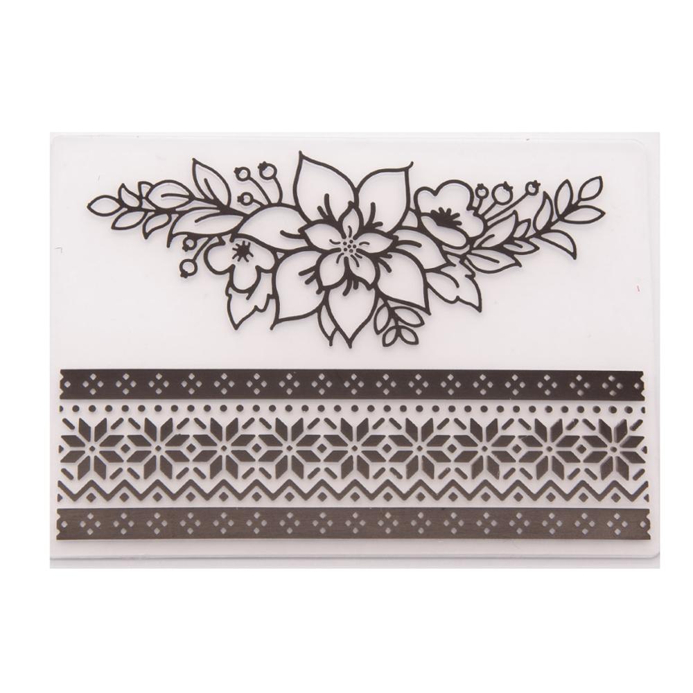 Lace Frame Christmas Embossing Folders DIY Making Paper Cards Craft Stencil Scrapbook Template Plastic Transparent