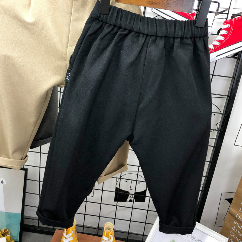 Ins roupa coreana infantil, calças para crianças de 1-8 anos, de algodão, para meninos e meninas, casual, com bolsos de botão, c26, novo, 2020: Preto / 4 T