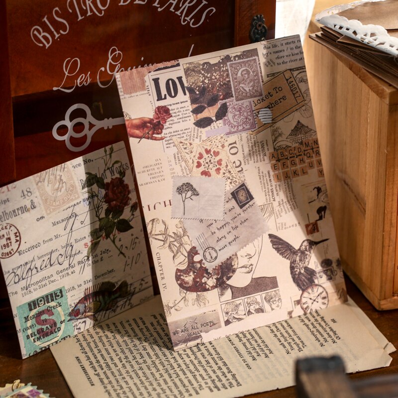 Étiquette Scrapbooking décorative Vintage Style timbre rétro, étiquette fleur, pour agenda, fournitures de papeterie
