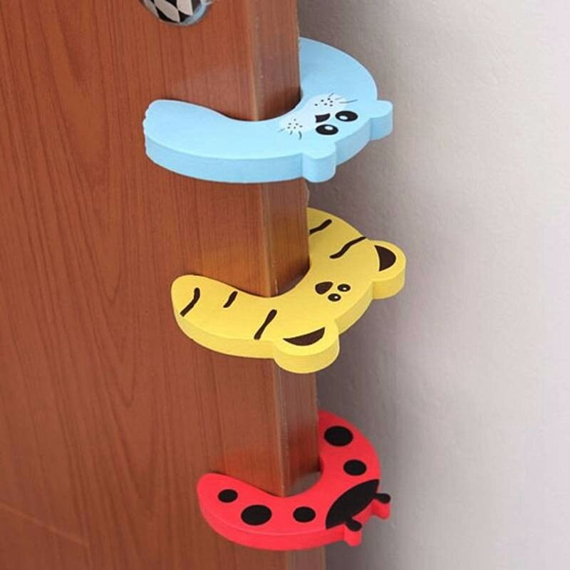 4pcs/lot Baby Safety Lock Child Protection Locks Children Security Care Kids Door Stop Safety Helper Finger Pinch Guard Random