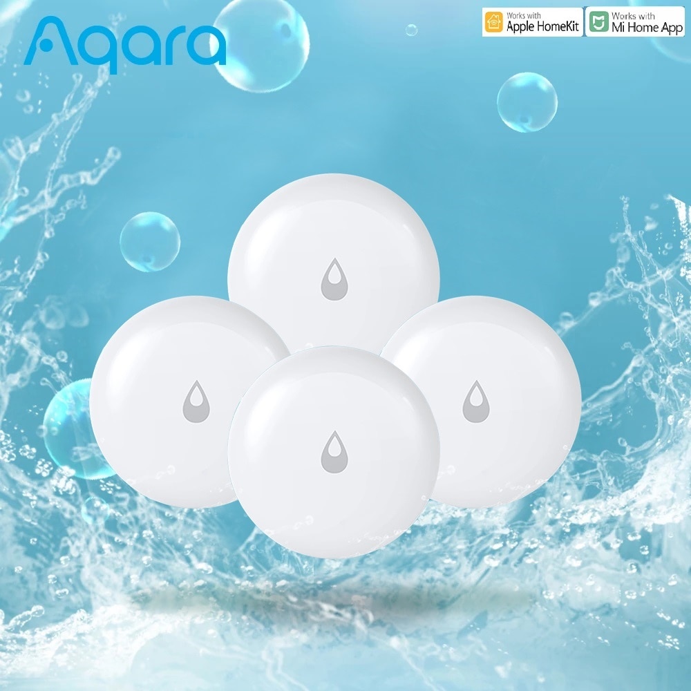 Aqara – Détecteur d&#39;inondation et fuites d&#39;eau, étanche, connecté, dispositif de sécurité pour domotique, contrôle à distance avec application