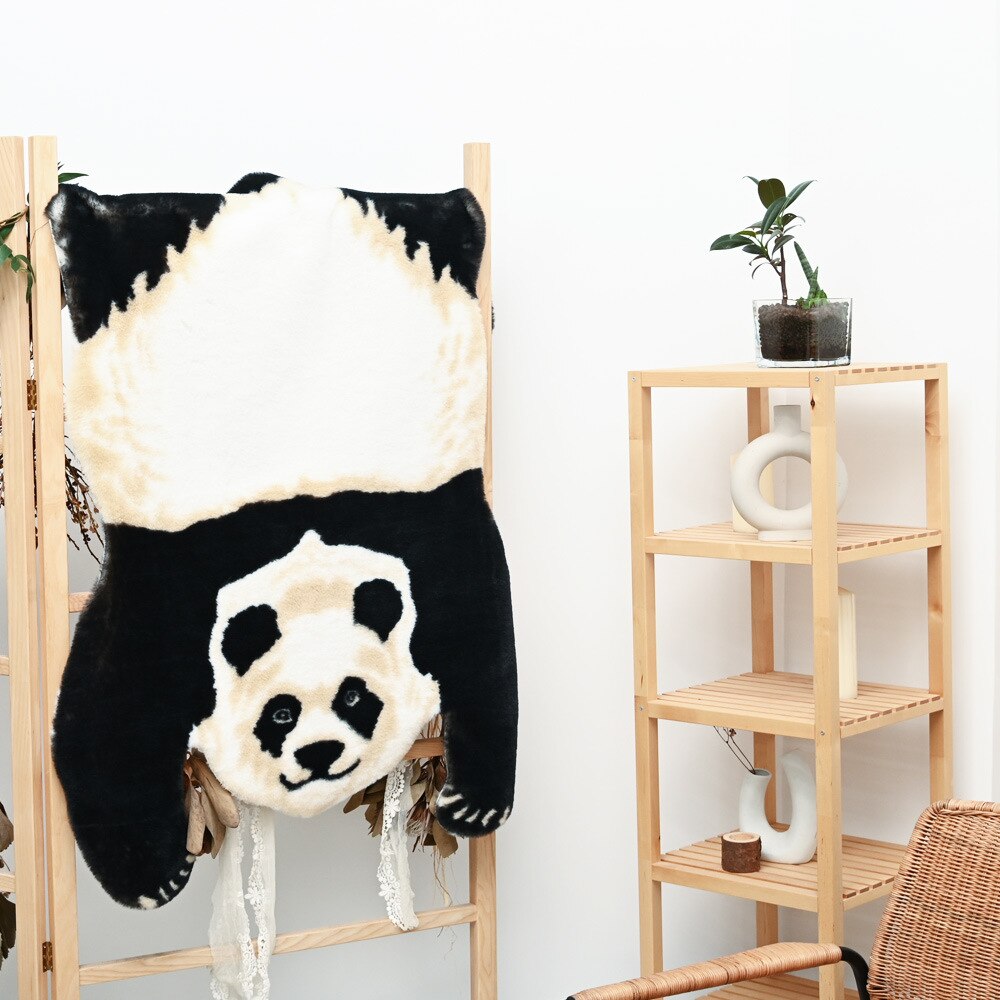 Rug Panda Leopard Tiger Giraffe Lion Shape Carpet Antiskid Carpet Furry Fluffy Bedroom Living Pad