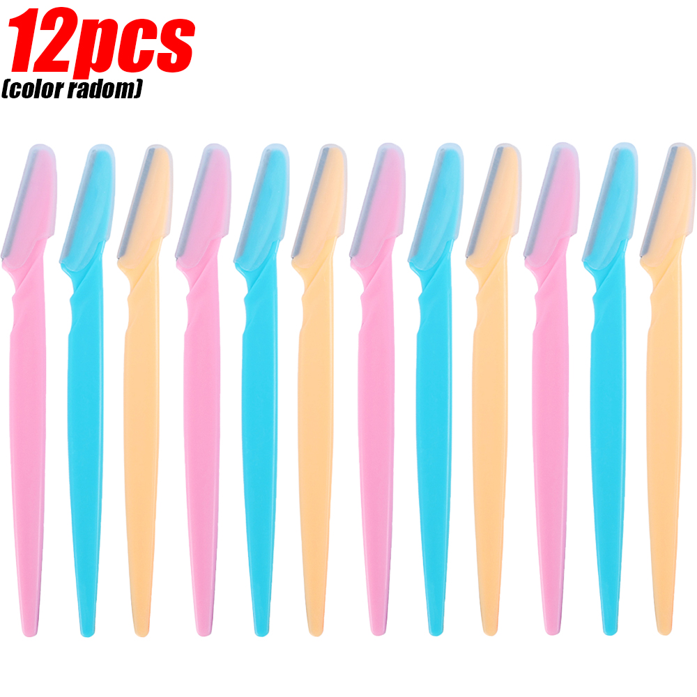 6/30 pièces Portable visage rasoir oeil sourcils épilation rasoir lame rasoir épilation couteaux sécurité rasoir femme maquillage: WHITE