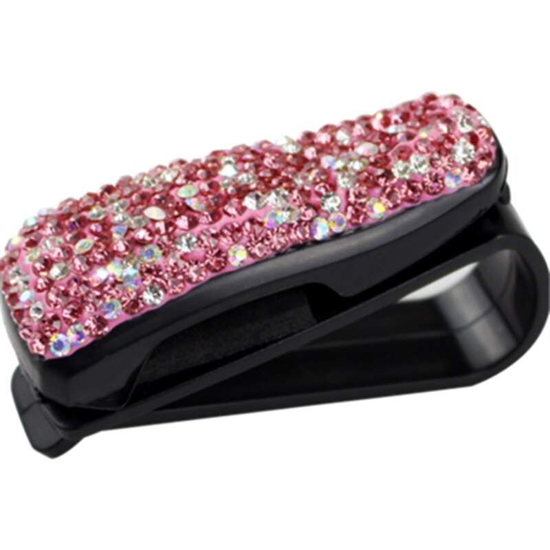 kryształ górski automatyczny łącznik spinacz diament samochód słońce przyłbica okulary okulary słoneczne teczka bilet paragon fiskalny karta spinacz przechowywanie uchwyt Accessorie: różowy