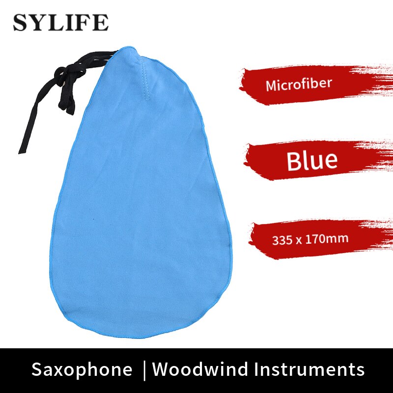 Chiffon de nettoyage en microfibre bleue, pour clarinette, Piccolo, flûte, saxophone