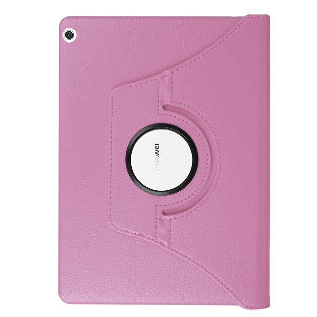 Premium Rotating PU Leather Smart Case for Huawei MediaPad M3 Lite 10 BAH-W09/L09/AL00 10.1" Tablet Funda Cover+Free Film+Pen: Pink