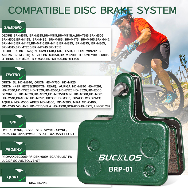 BUCKLOS Ceramic Brake Pads for B01S Road Mountain Bike Hydraulic Brake Pads Wear-resistant Bicycle Brake Pad for MT200 M525 M395