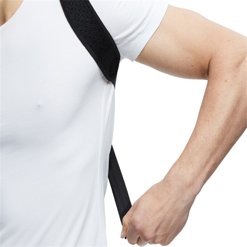 Sort justerbar kraveben ryg ryg skulder lændebøjle støtte bælte tilbage kropsstillinger korrigerende kropsholdning korrektion