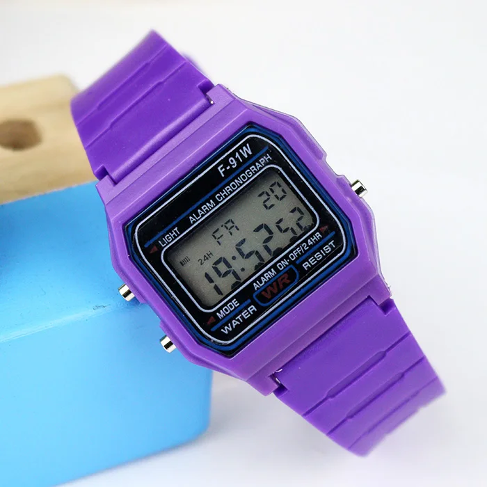 Sport LED Digital Watches Children Simple Small Square Dial Electronic Watch Silicone Band Casual Mens Watch Friend: COLOR
