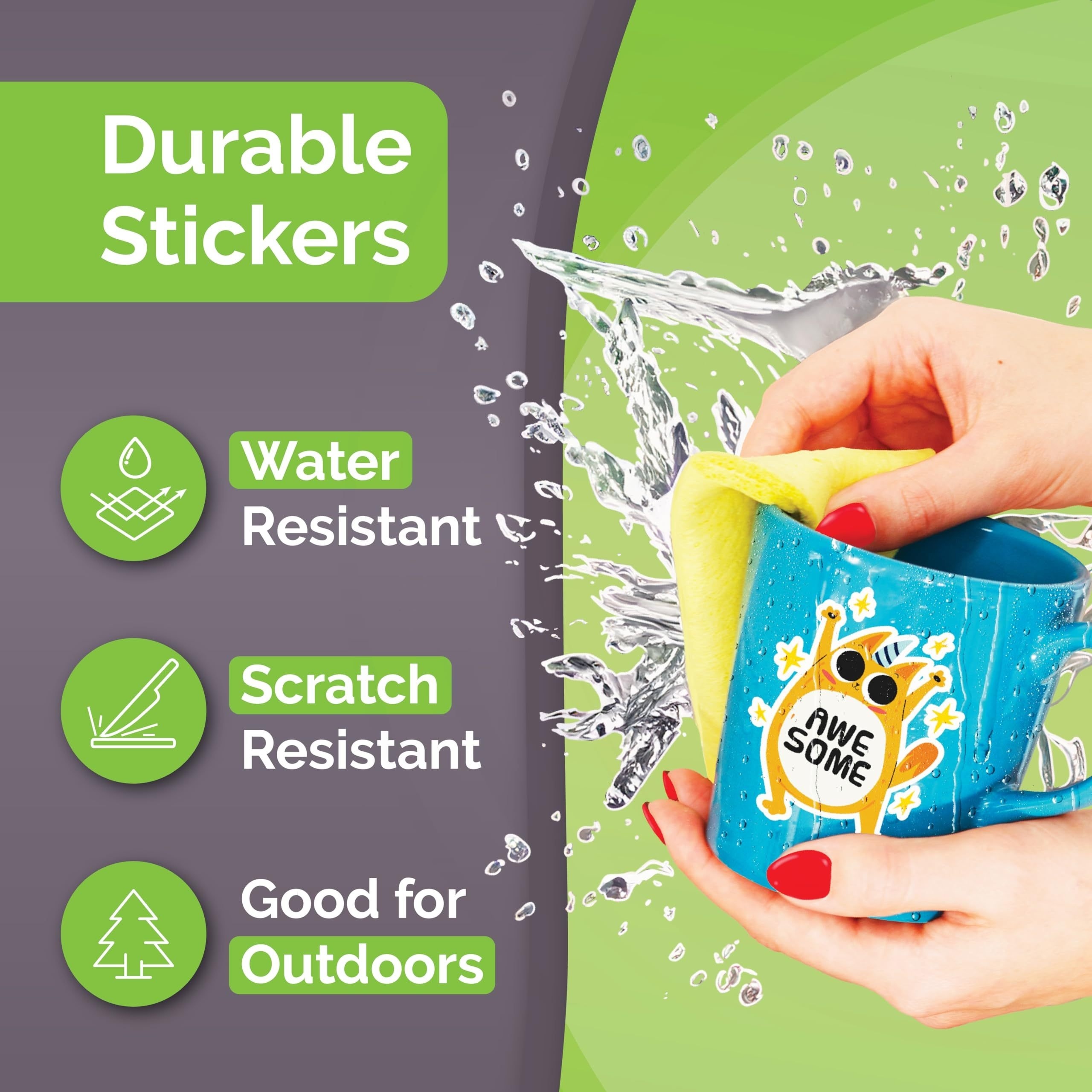 ESHANG A4 10 Sheets Premium Printable Vinyl Sticker Paper for Inkjet Printer Matte White Waterproof,Quickly Dry 8.3×11.7 Inches