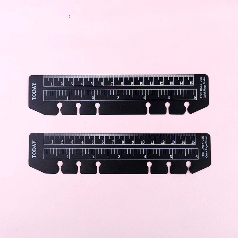 PVC 6/7 fori righello per legante pianificatore taccuino 2pz bella indice ufficio scolastico righello segnalibro taccuino accessori classico: nero A6