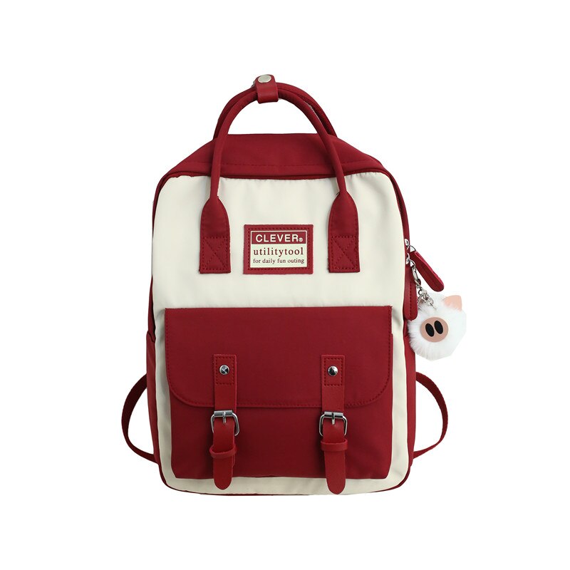 Julyccino Vrouwen Nylon Rugzak Snoep Kleur Waterdichte Schooltassen Voor Tieners Meisjes Patchwork Rugzak Vrouwelijke Rugzak Mochila: red