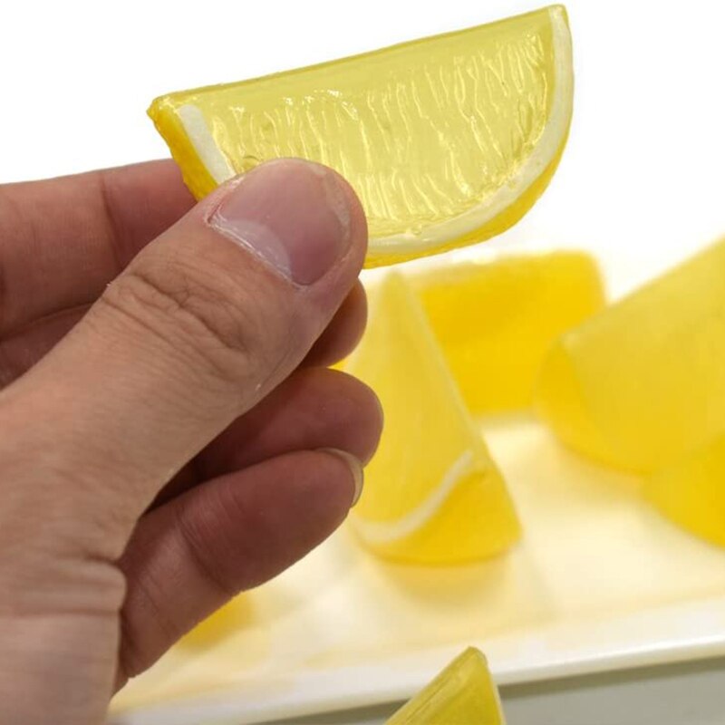 Simulatie Fruit Gele Citroen Blok Wig Met Slice Simulatie Nep Voor Home Party Keuken Decoratie Onderwijs 30Pcs