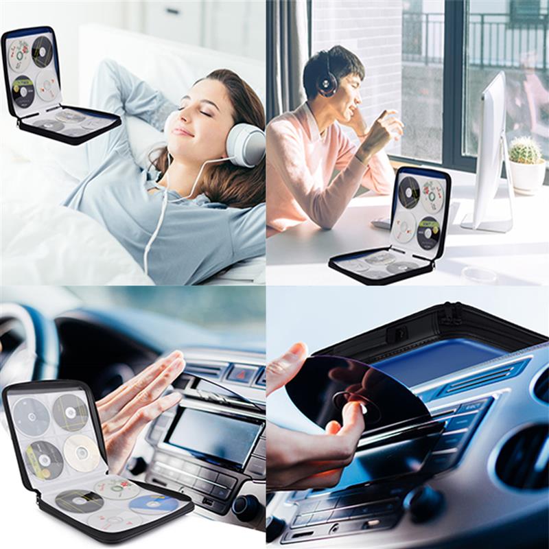 Cd estojo de transporte 160 capacidade discos pesados armazenamento caso cd organizador dvd saco de transporte titular álbum caixa caso carry bolsa