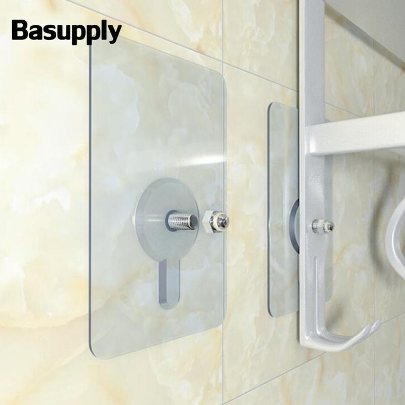 BASUPPLY 4 teile/los Punch-freies Schrauben Wand Haken Nagel Starken Klebstoff Montage Rack Anhänger Paste Schraube Stange Wand Haken