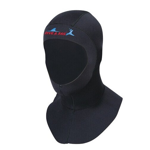 DIVE SAIL 3mm Neoprene Scuba Snorkeling Diving Hoods Cap Hat Head Cover Bibbed long to Shoulder Diver Wetsuit Hoodies Men Women: DS Black / s