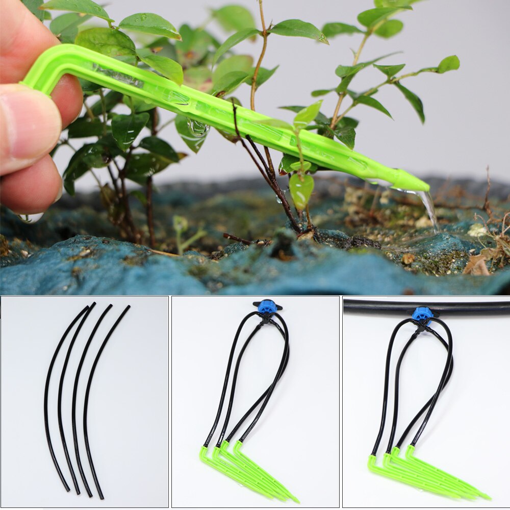 50PCS Kas Groene Bocht Pijl Druppelaar Micro Drip Emitters Irrigatie Kit, For 3/5mm Slang Tuin Watering Saving Micro Druppelaar (Color : E-50PCS
