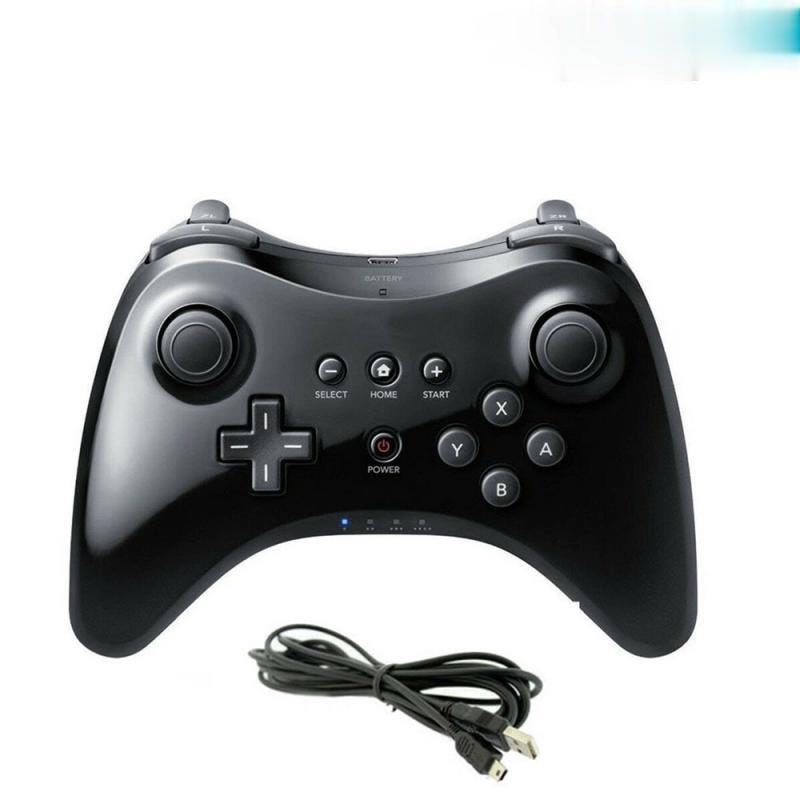 Manette de jeu classique sans fil Bluetooth pour nintendo Wii U Pro, avec câble USB, Joystick