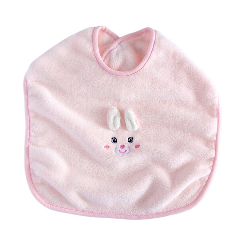 Cartoon Baby Bib Wassen Tand Handdoek Zacht Koraal Fleece Voeden Burp Doek Drukknoop Speeksel Handdoek Schort Voor Kind: B