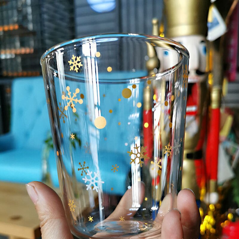 350ml sne glas julestjerne vand kop høj temperatur krus glas juletræ stjerne ønske kop xmas