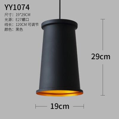 Drie scandinavische kroonluchters restaurantlamp led moderne minimalistische barlamp aluminium industriële wind: Zwart