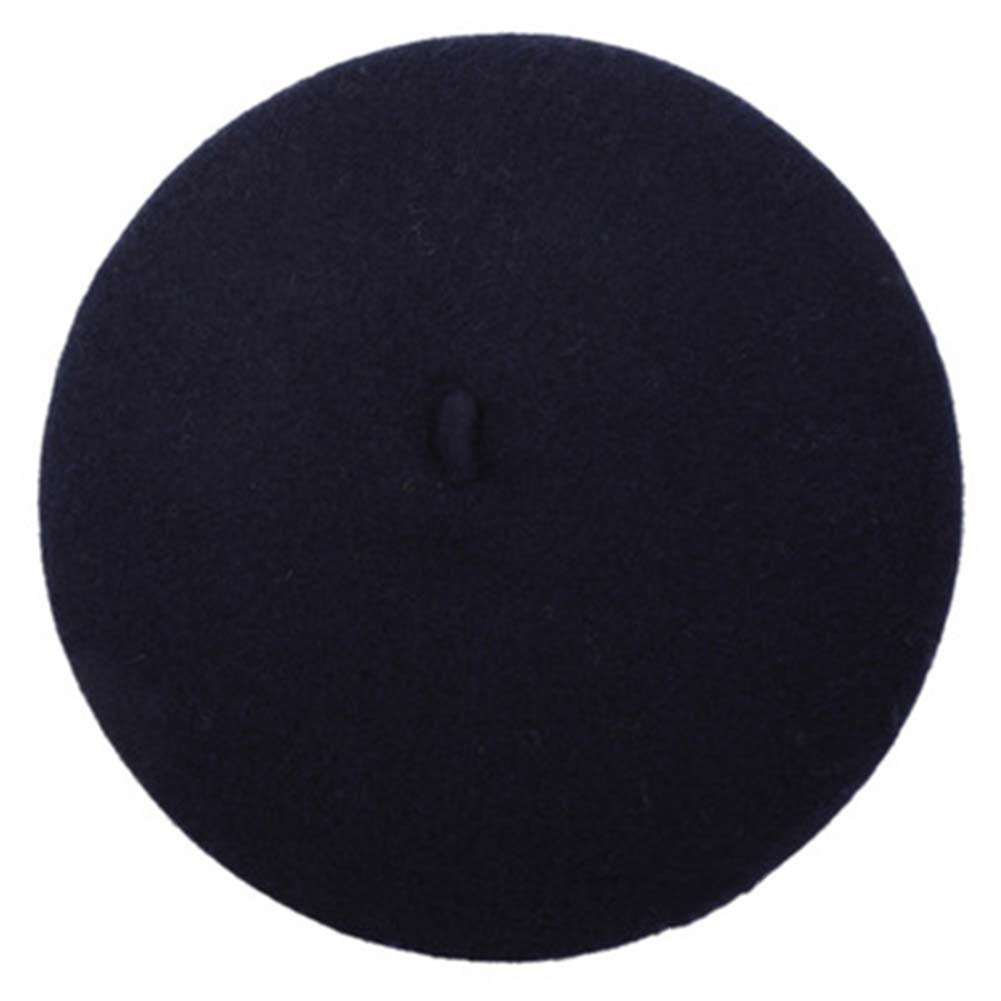 Elegent britisk dame kvinner strikket beret lue ski luer tam lokk lue xin: Marineblå
