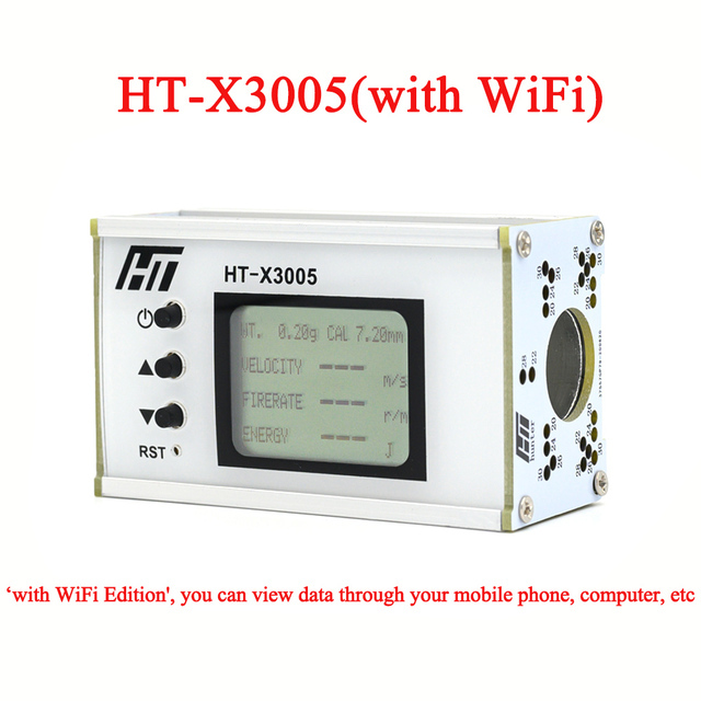 Instrumento de medición de velocidad para disparar, medidor de velocidad de bola, medición de energía, cronógrafo, probador de velocidad de bala: X3005(with WiFi)