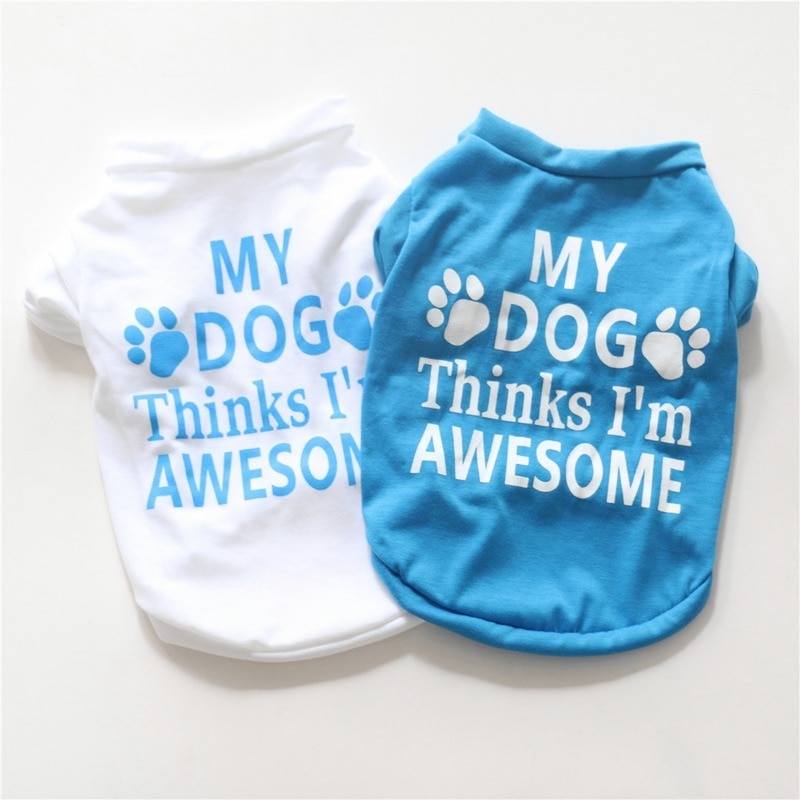 Fodspor hundetøj tobenet t-shirt til hunde blødt kæledyrstøj forår sommer lille yorkshire hvid print ropa para perro