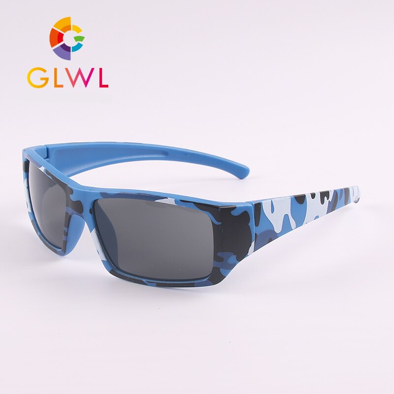 Farbige Sonnenbrille Für freundlicher Tarnung freundlicher Brillen Jungen Platz Baby Schattierungen Schwarz Linsen UV 400 Sport Brillen Heißer: GLWL1910-23F