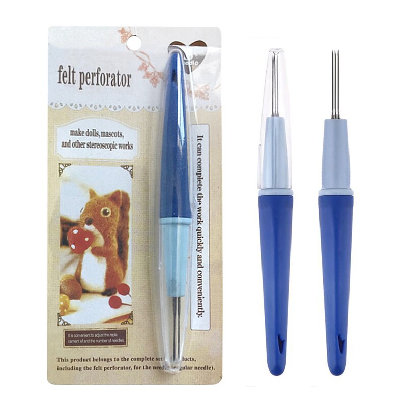Pluma de aguja de fieltro de 3 agujas, herramientas de costura de fieltro de lana, reemplazable, animales,
