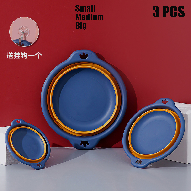 Household Folding Washbasin Lavabo Portable Chemical Bathroom Basin Children's Baby Washbasin Foot Spa Basin for Bath Pools Wash: Dark blue