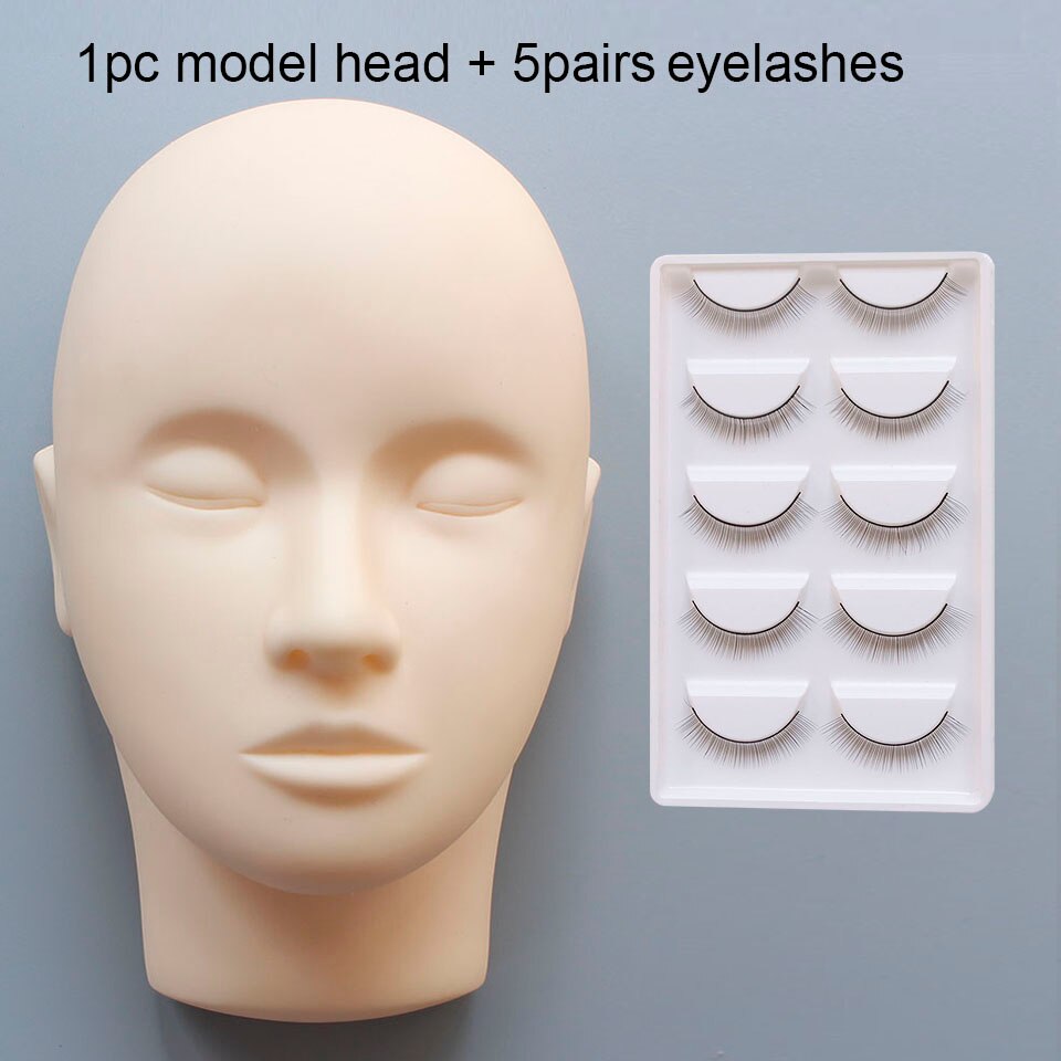 Pro Training Mannequin Platte Kop Praktijk Make Up Wimpers Wimper Extensions, Opleiding Hoofd Oefenpop Kosmetiek Pop Hoofd: 1head and 1box