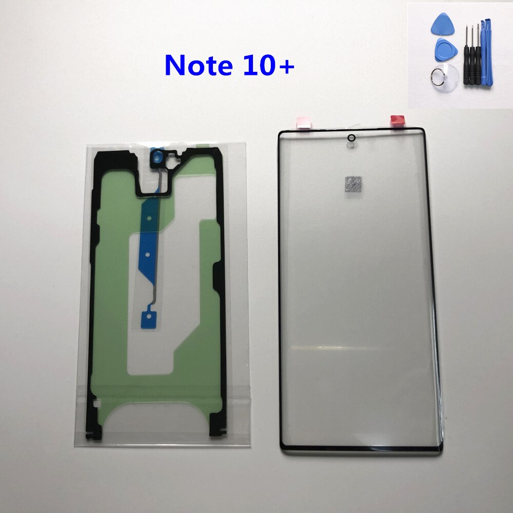 For Samsung Galaxy note 8 note 9 note 10 Plus LCD display outer touch panel screen glass replacement Front Glass Lens note10: note 10 Plus