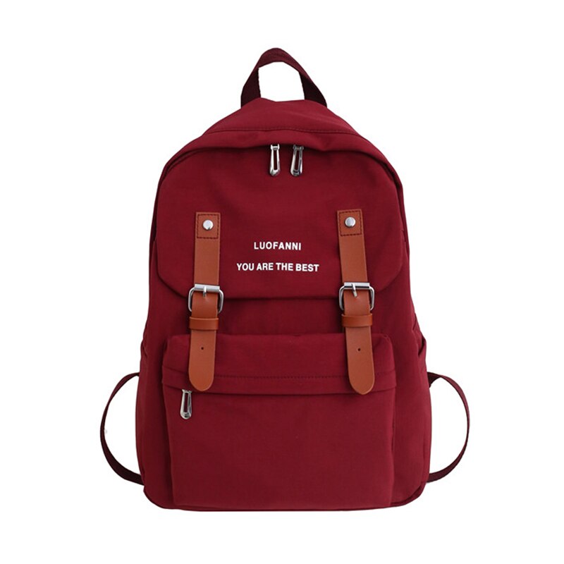 Child School Bags Teenage Trend Female Backpack Waterproof Children Student Schoolbags Nylon Backpack Teen Women: Red