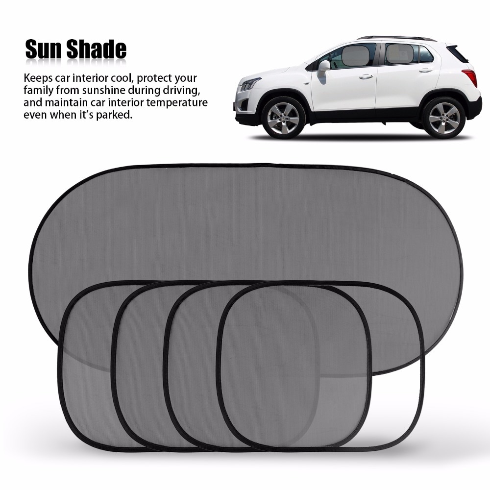 5 stks/set auto-styling Verstelbare Auto Side Rear Window Zonnescherm Zwart Mesh Auto Cover Visor Shield Zonnescherm UV Bescherming