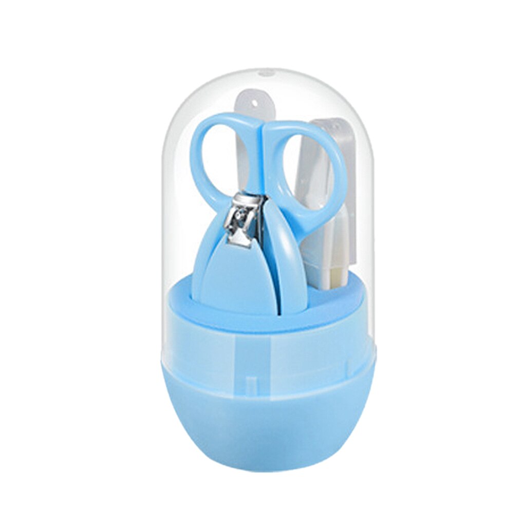 Set de cuidado de uñas para bebés, cortauñas, tijeras con dibujos animados, caja de almacenamiento, 4 Uds.: 02