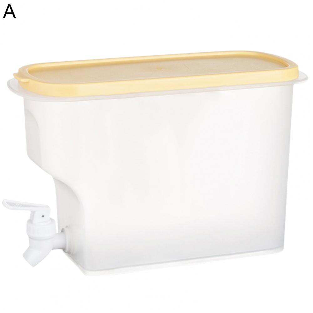 3.8L Water Pot Detachable Dust-proof Plastic Large Capacity Translucent Juice Dispenser Kitchen Supplies: Yellow A