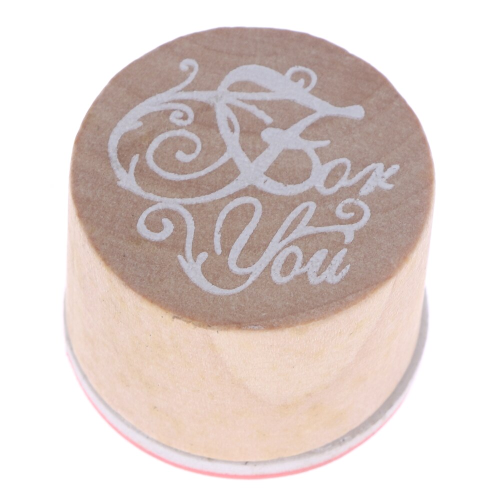 Vintage rond bois timbre manuscrit souhaits Sentiment caoutchouc rond joint timbre motif de mot Floral pour Scrapbooking mariage: 3