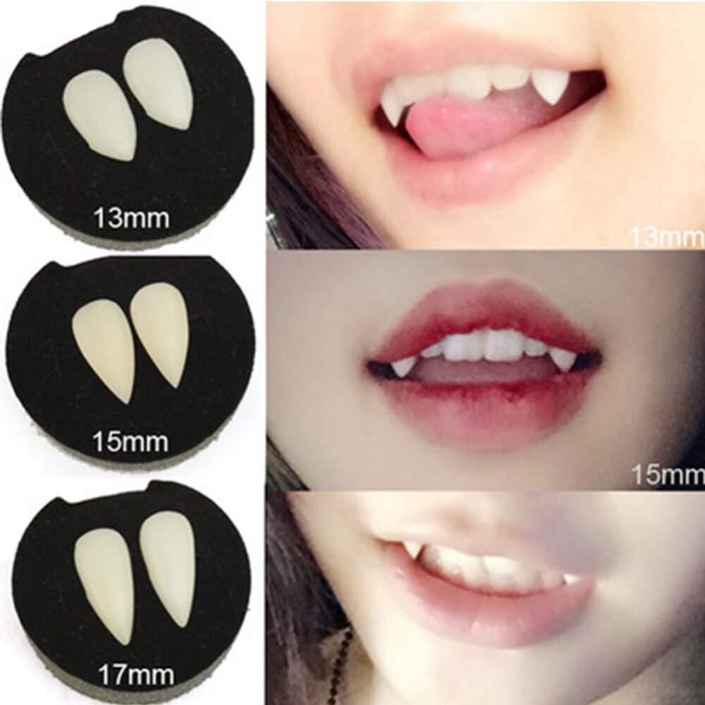 3 Paar Custom Fangs Cosplay Vampire Tanden Kunstgebit Halloween Party Props (2 Stuks 13Mm + 2 Stuks 15Mm + 2 Stuks 17Mm): Default Title