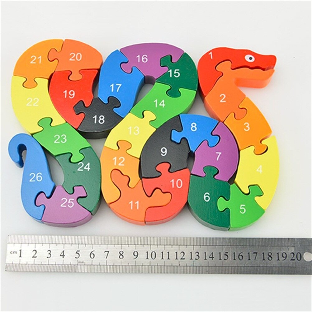 1Set Kids 3D Wood Puzzle Funny Educational Toys Brain Game Kids Winding Snake Wood Toys